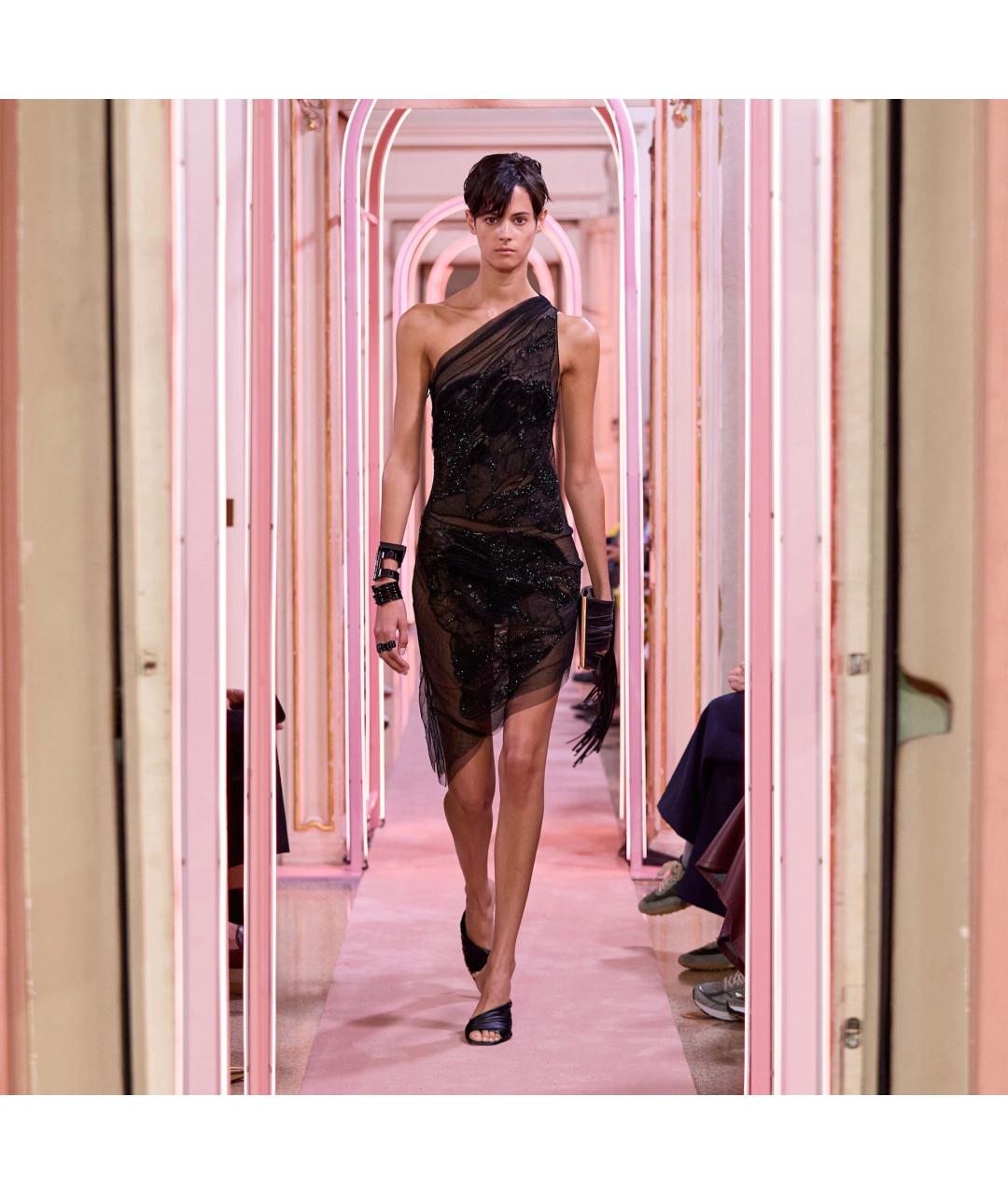 ELISABETTA FRANCHI Черное полиамидовое коктейльное платье, фото 3