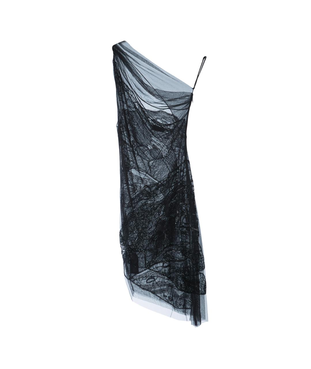 ELISABETTA FRANCHI Черное полиамидовое коктейльное платье, фото 2