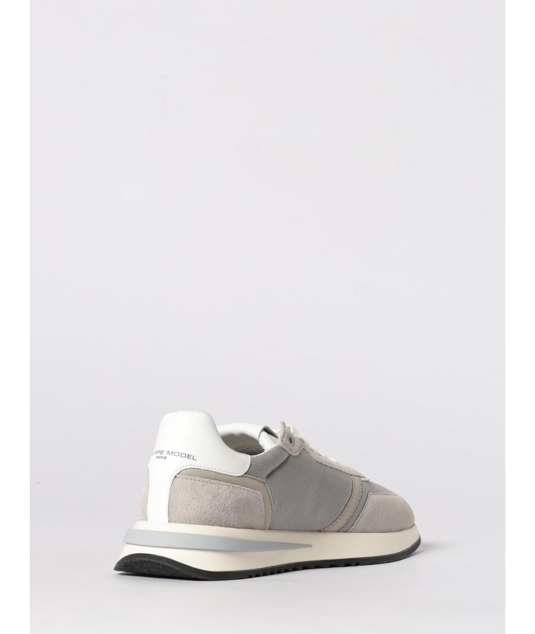 PHILIPPE MODEL Серые замшевые низкие кроссовки / кеды, фото 3