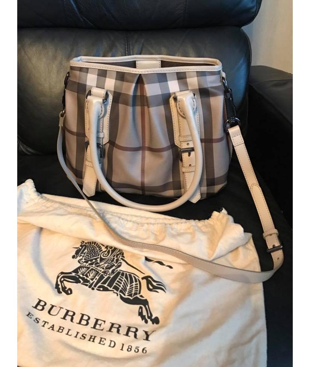 BURBERRY Серая кожаная сумка через плечо, фото 3