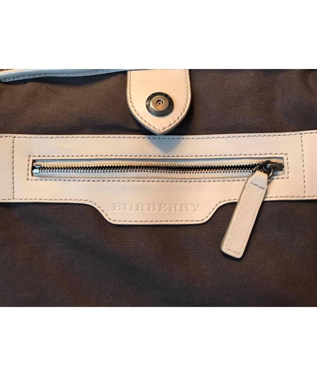 BURBERRY Серая кожаная сумка через плечо, фото 6