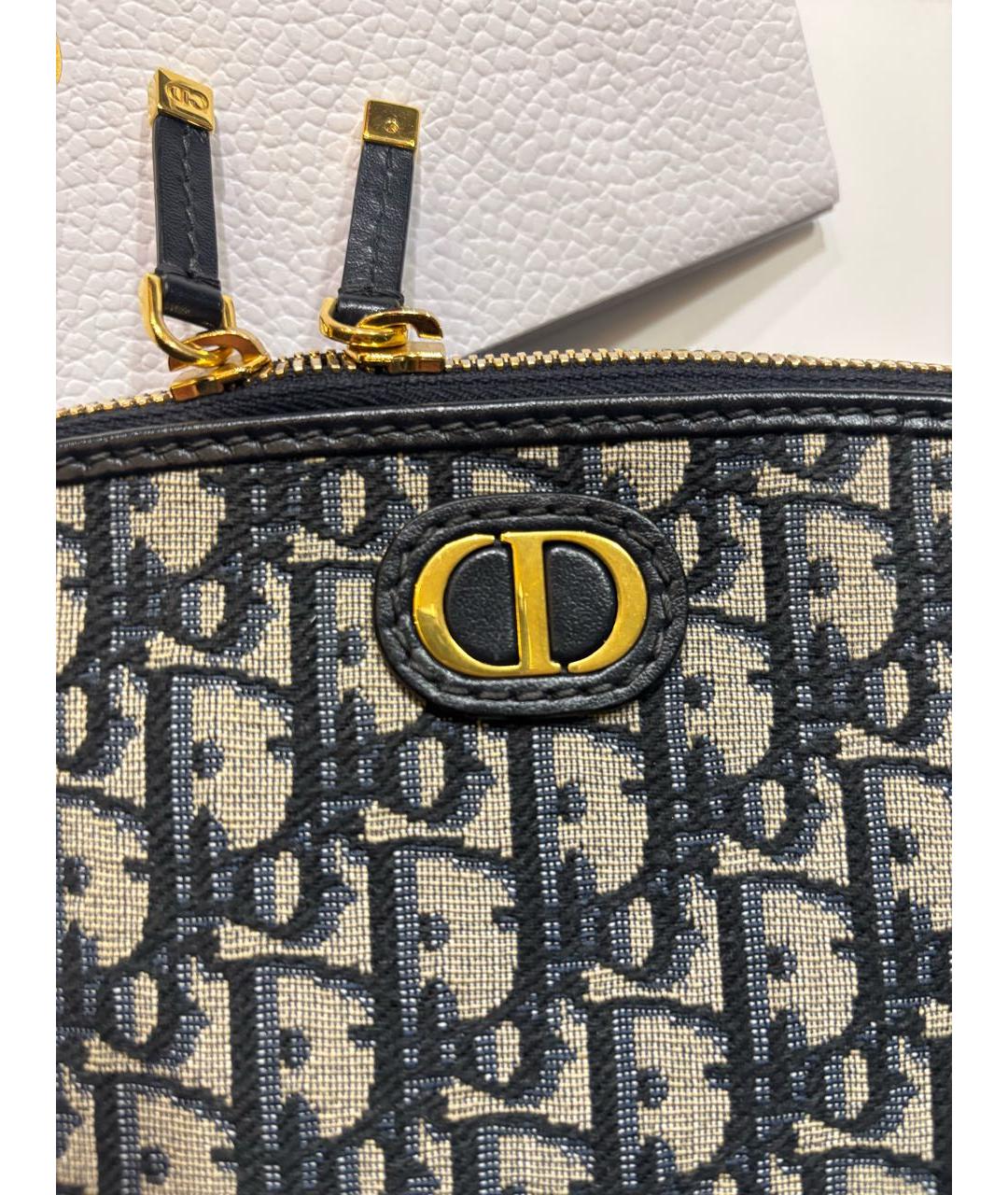 CHRISTIAN DIOR Синяя жаккардовая косметичка, фото 3