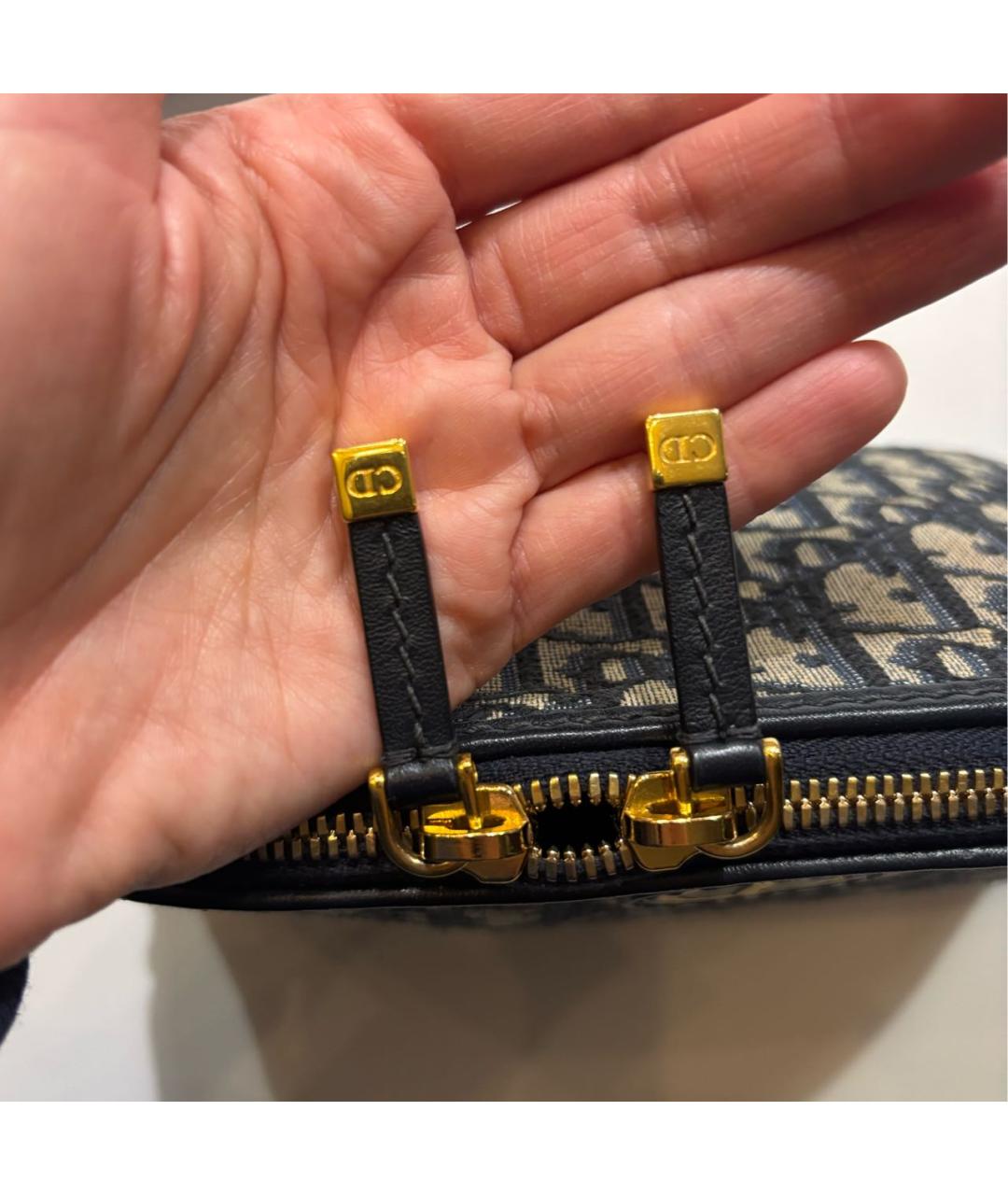 CHRISTIAN DIOR Синяя жаккардовая косметичка, фото 4