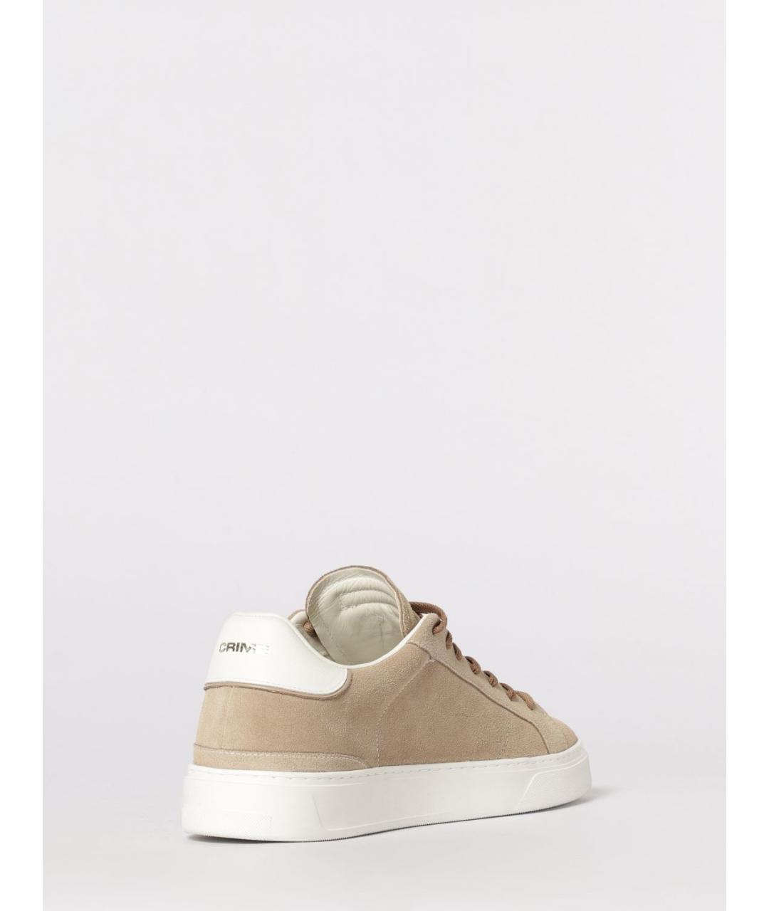 CRIME LONDON Бежевые замшевые низкие кроссовки / кеды, фото 3