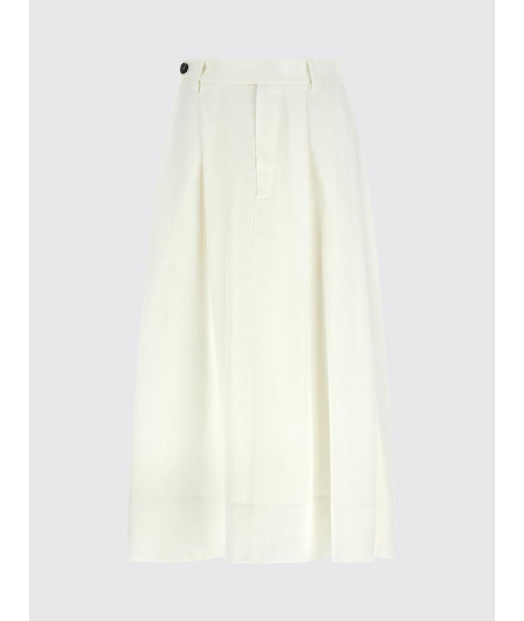 BRUNELLO CUCINELLI Бежевая вискозная юбка миди, фото 5