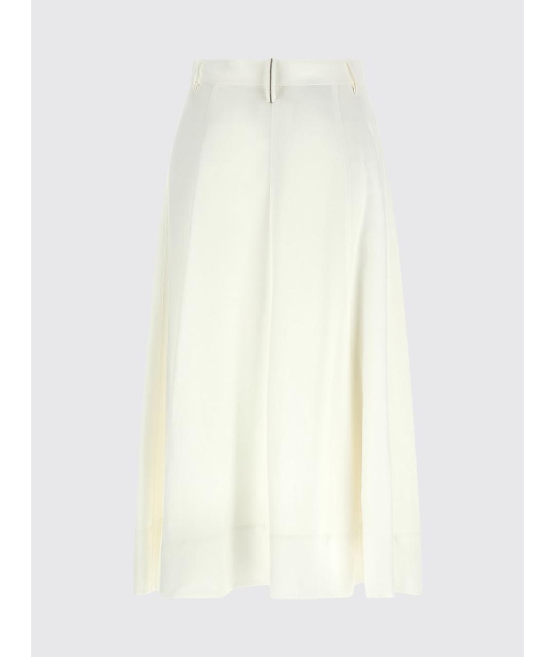 BRUNELLO CUCINELLI Бежевая вискозная юбка миди, фото 3
