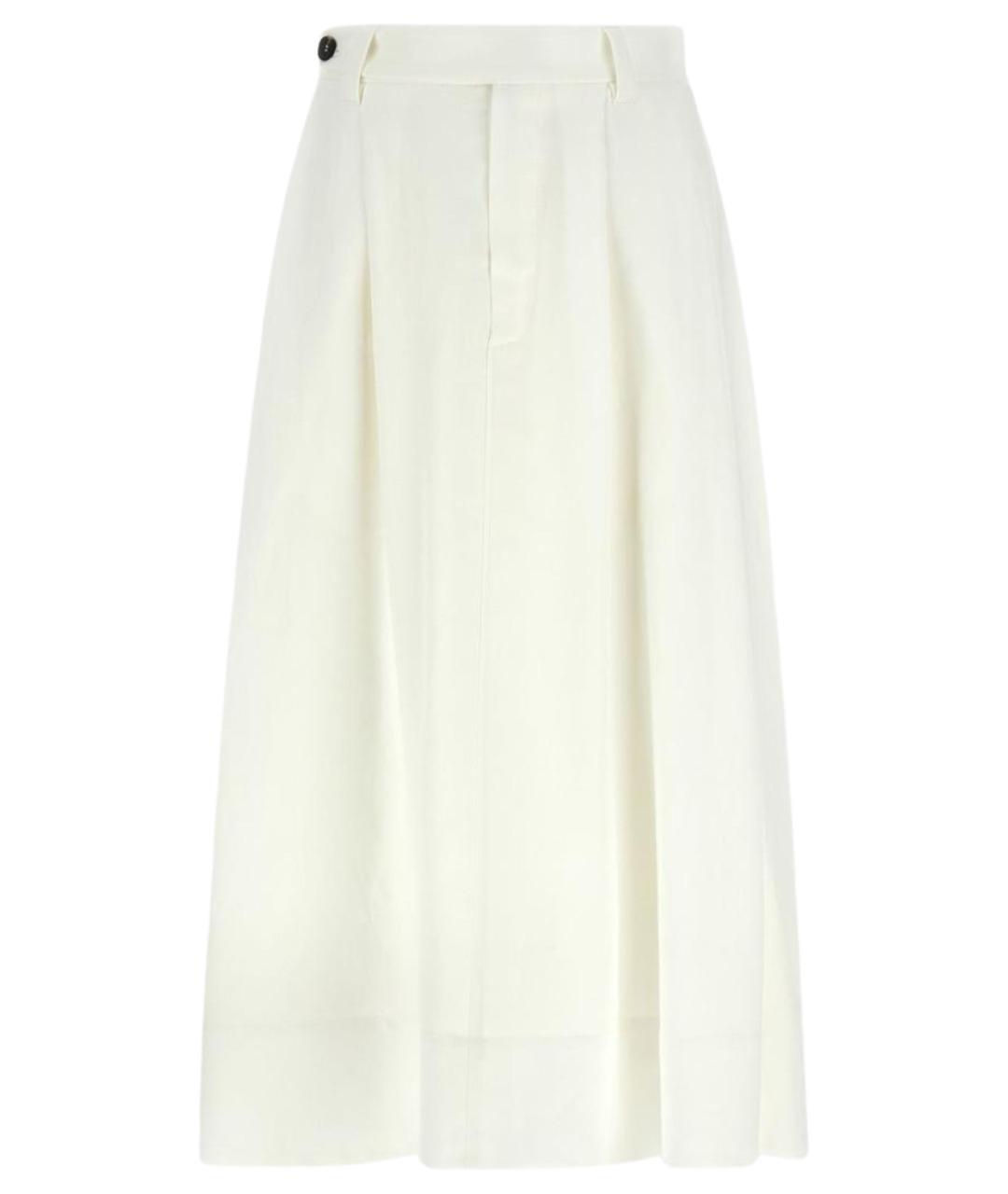 BRUNELLO CUCINELLI Бежевая вискозная юбка миди, фото 1