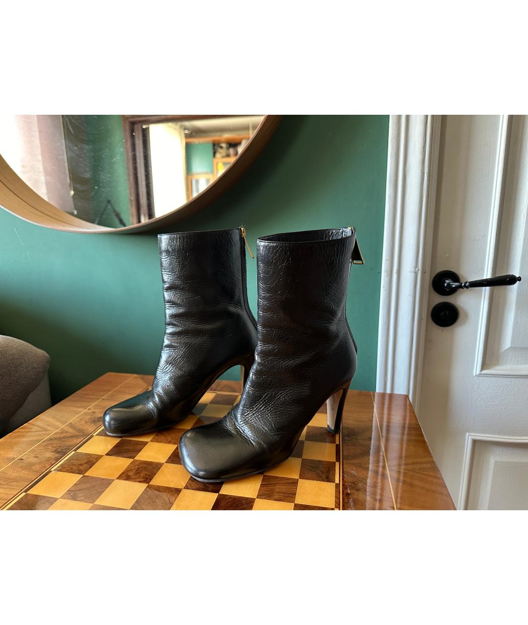 BOTTEGA VENETA Черные кожаные ботильоны, фото 6