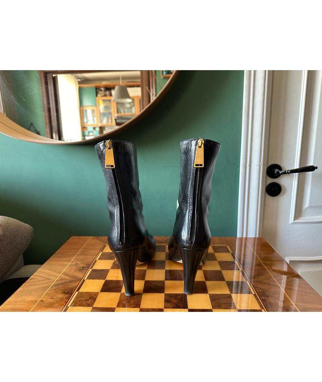 BOTTEGA VENETA Черные кожаные ботильоны, фото 4