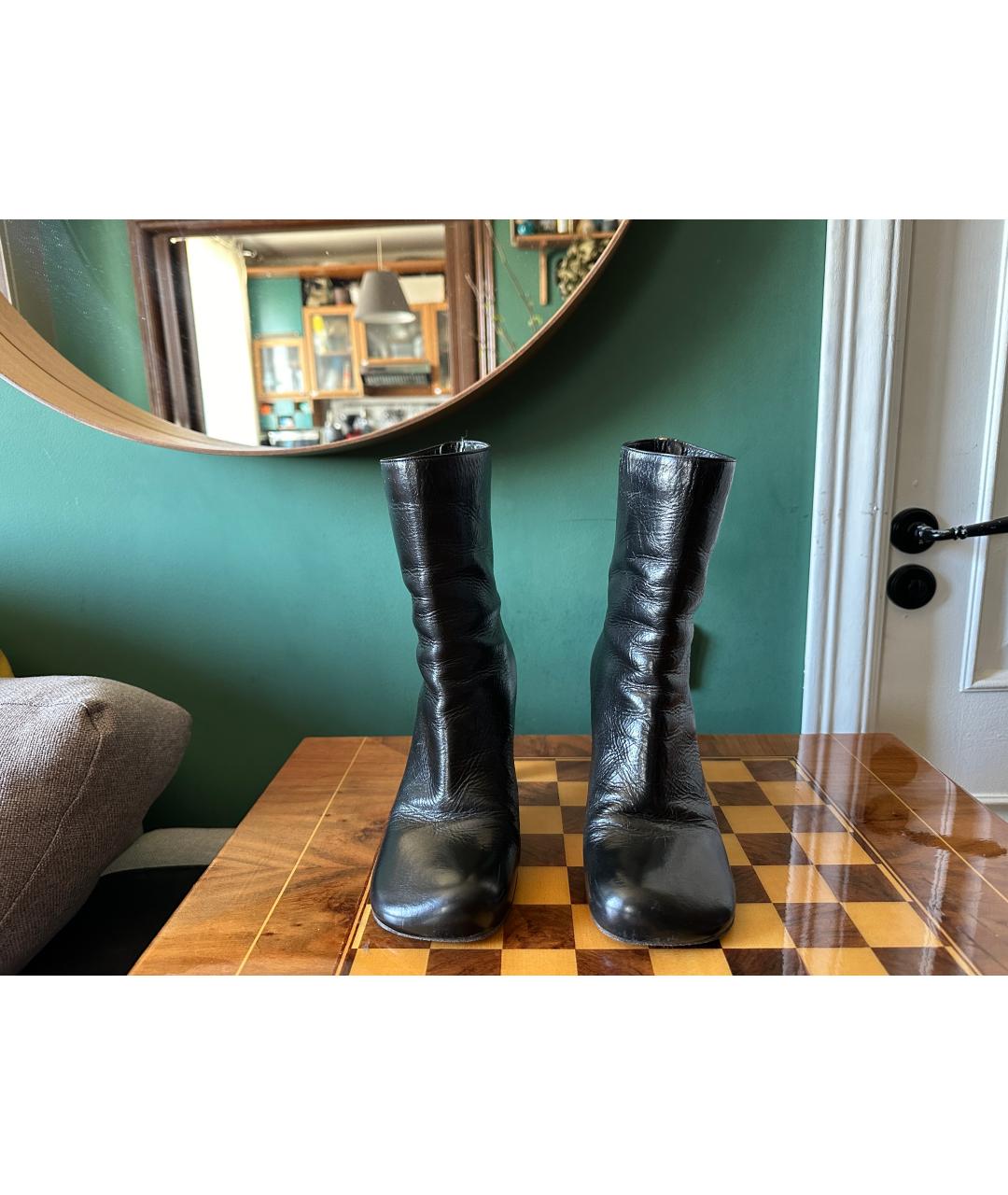 BOTTEGA VENETA Черные кожаные ботильоны, фото 2