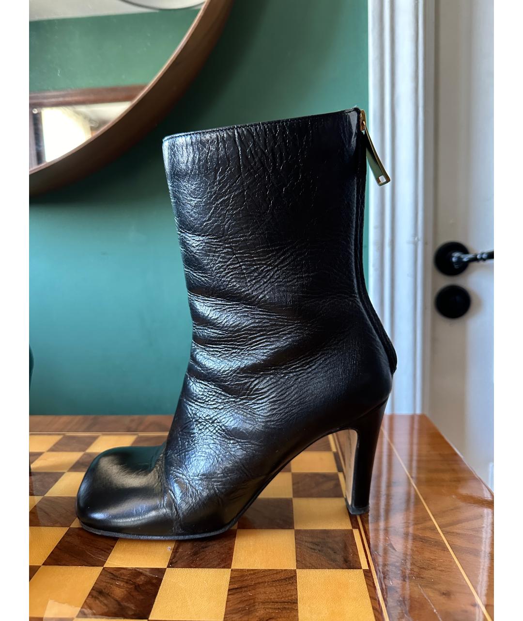 BOTTEGA VENETA Черные кожаные ботильоны, фото 7