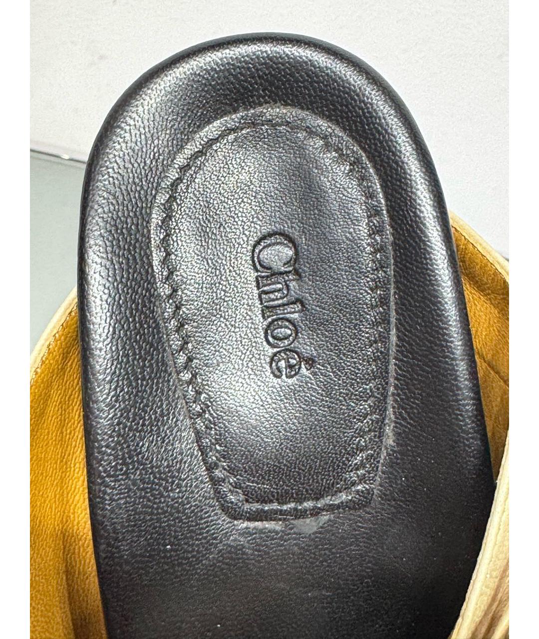 CHLOE Бежевые кожаные босоножки, фото 7