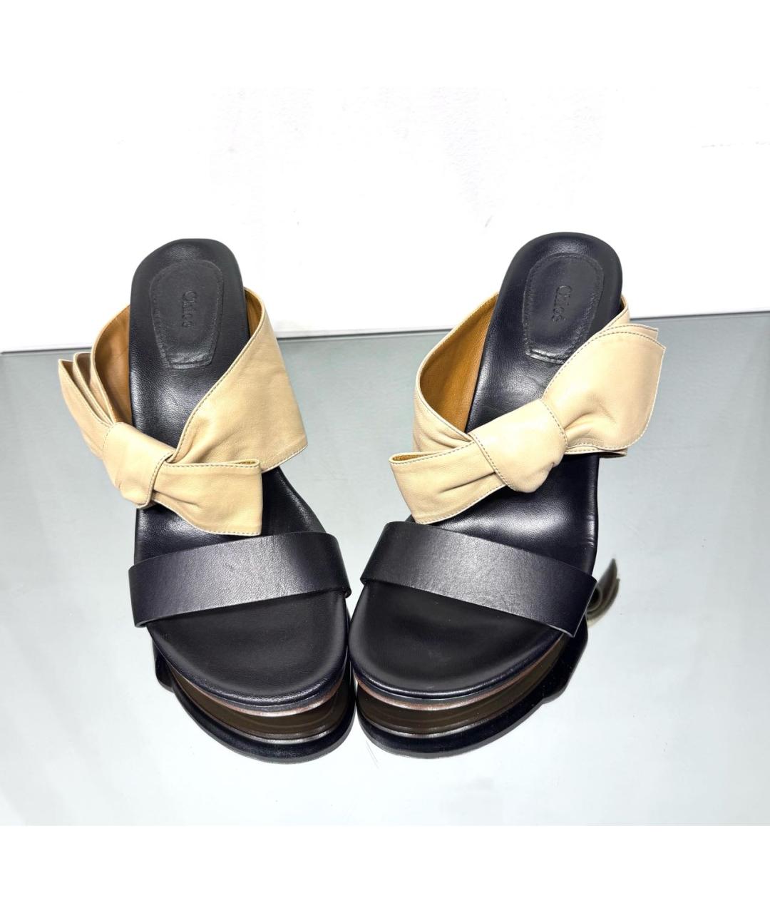 CHLOE Бежевые кожаные босоножки, фото 2