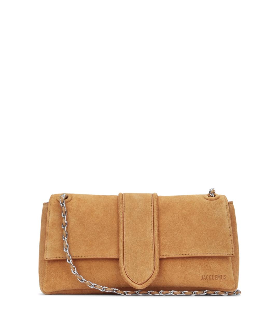 JACQUEMUS Бежевая замшевая сумка через плечо, фото 1
