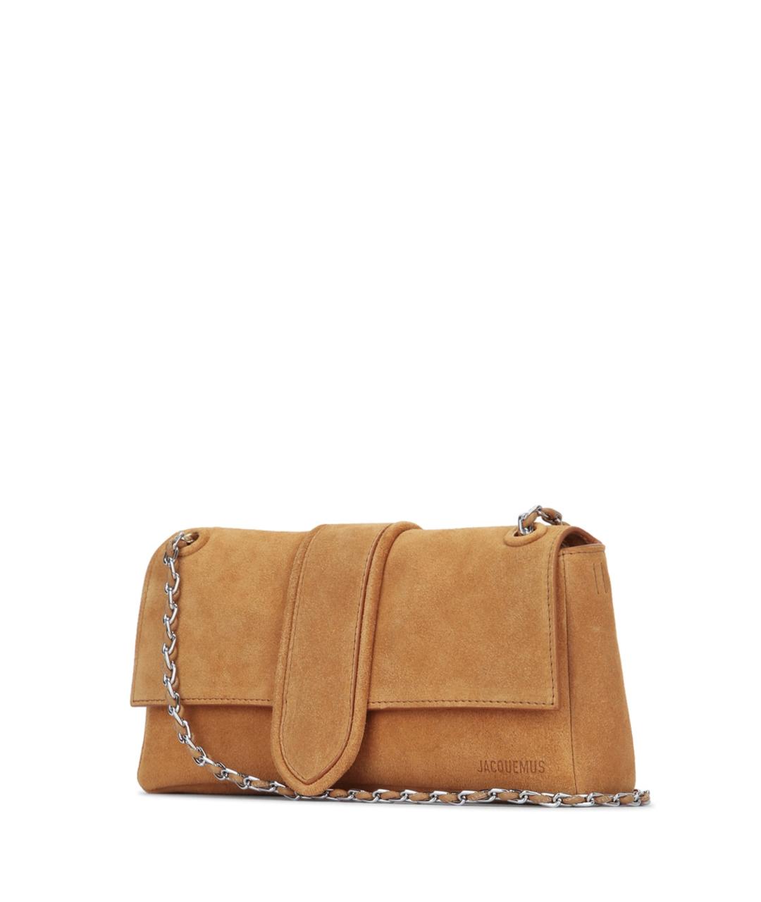 JACQUEMUS Бежевая замшевая сумка через плечо, фото 2
