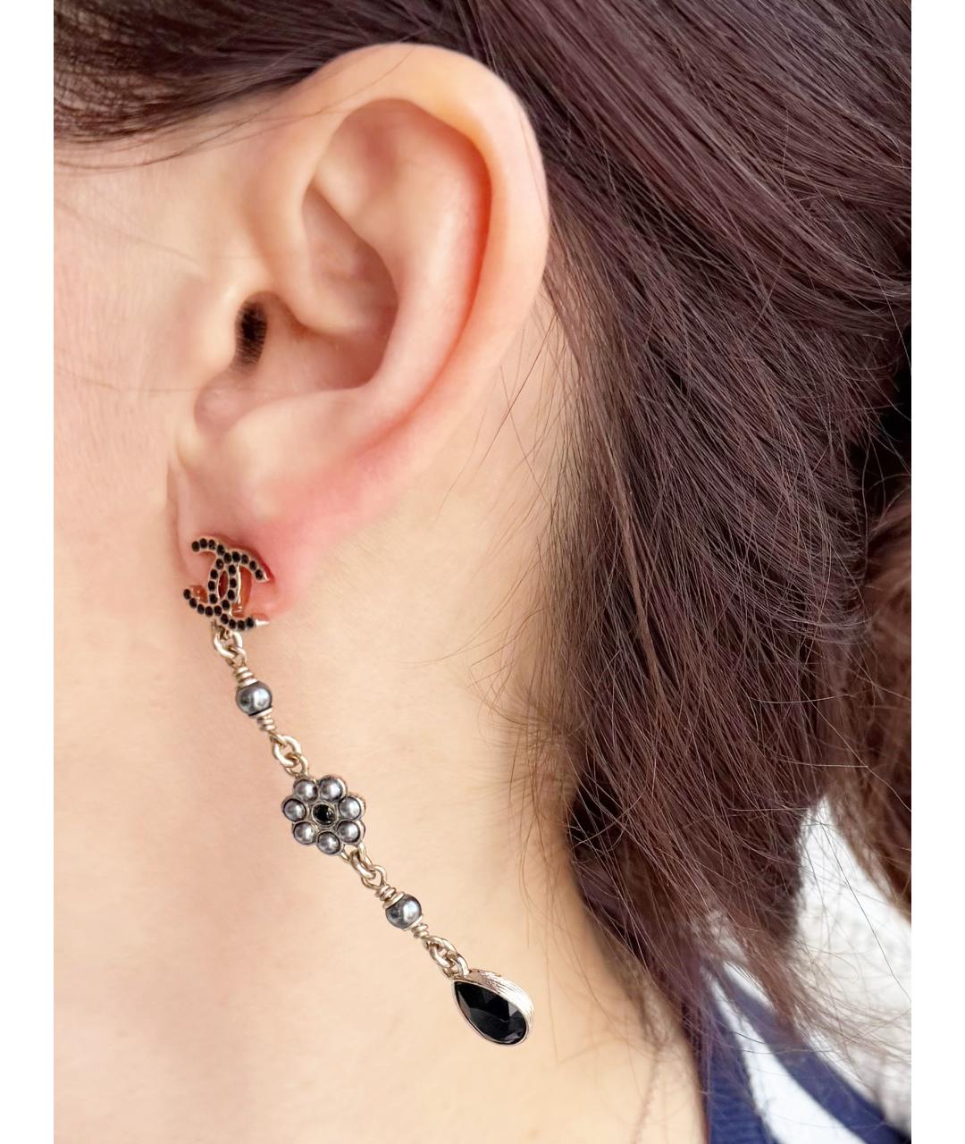 CHANEL Золотые металлические серьги, фото 4