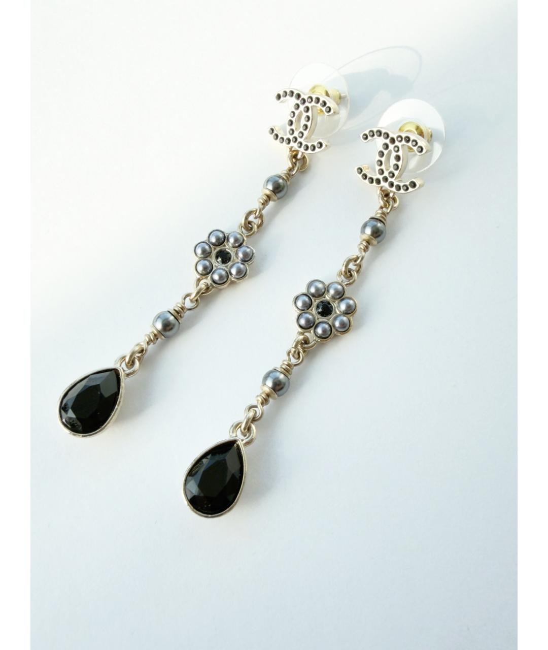 CHANEL Золотые металлические серьги, фото 7