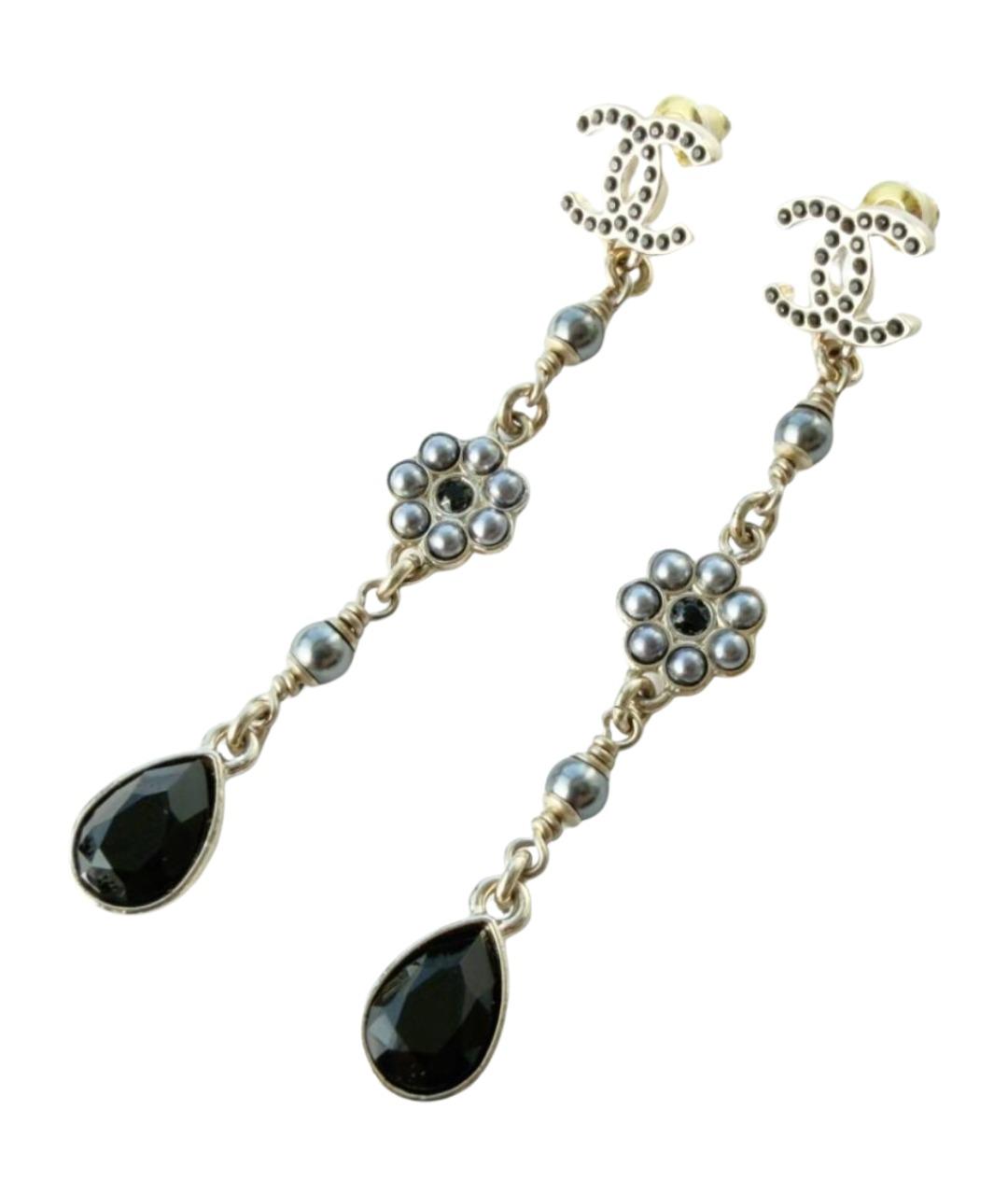 CHANEL Золотые металлические серьги, фото 1