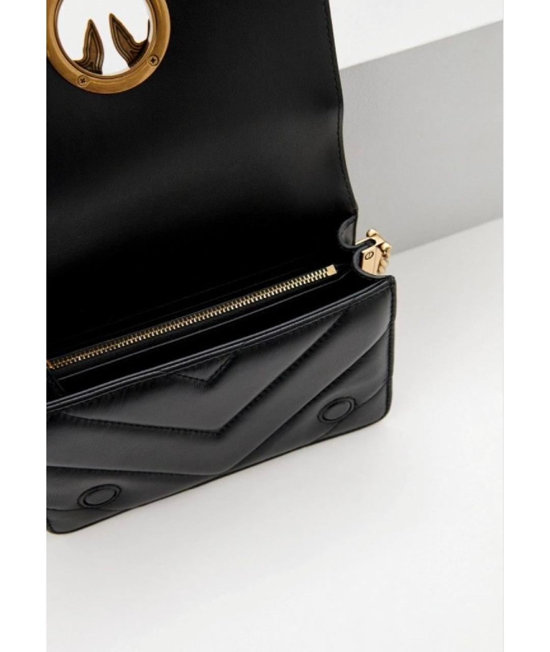 PINKO Черная кожаная сумка через плечо, фото 3
