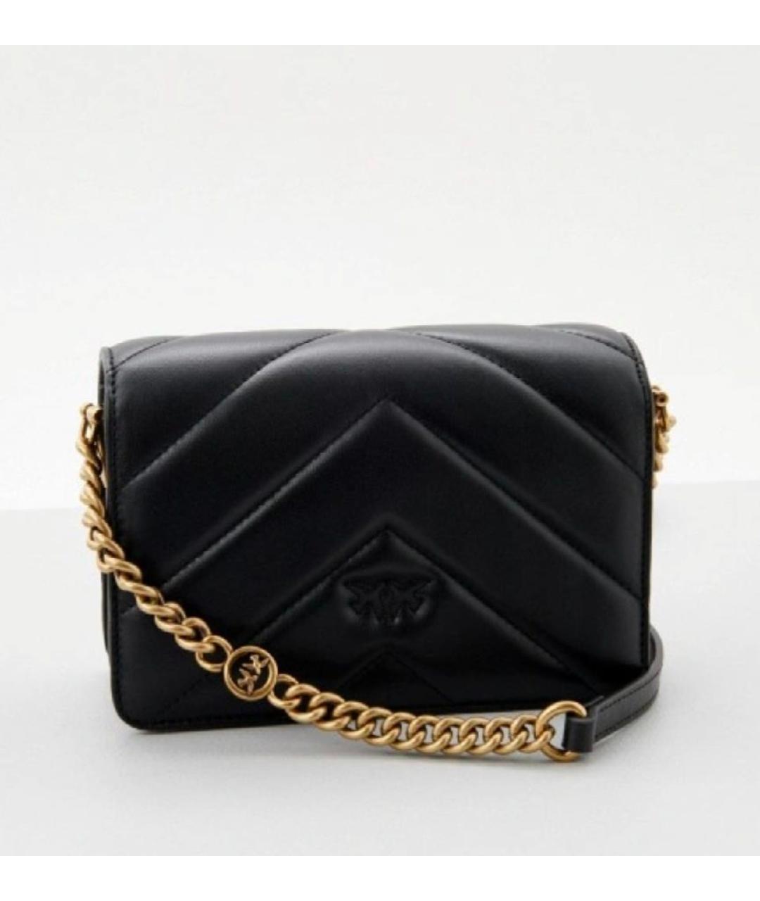 PINKO Черная кожаная сумка через плечо, фото 2