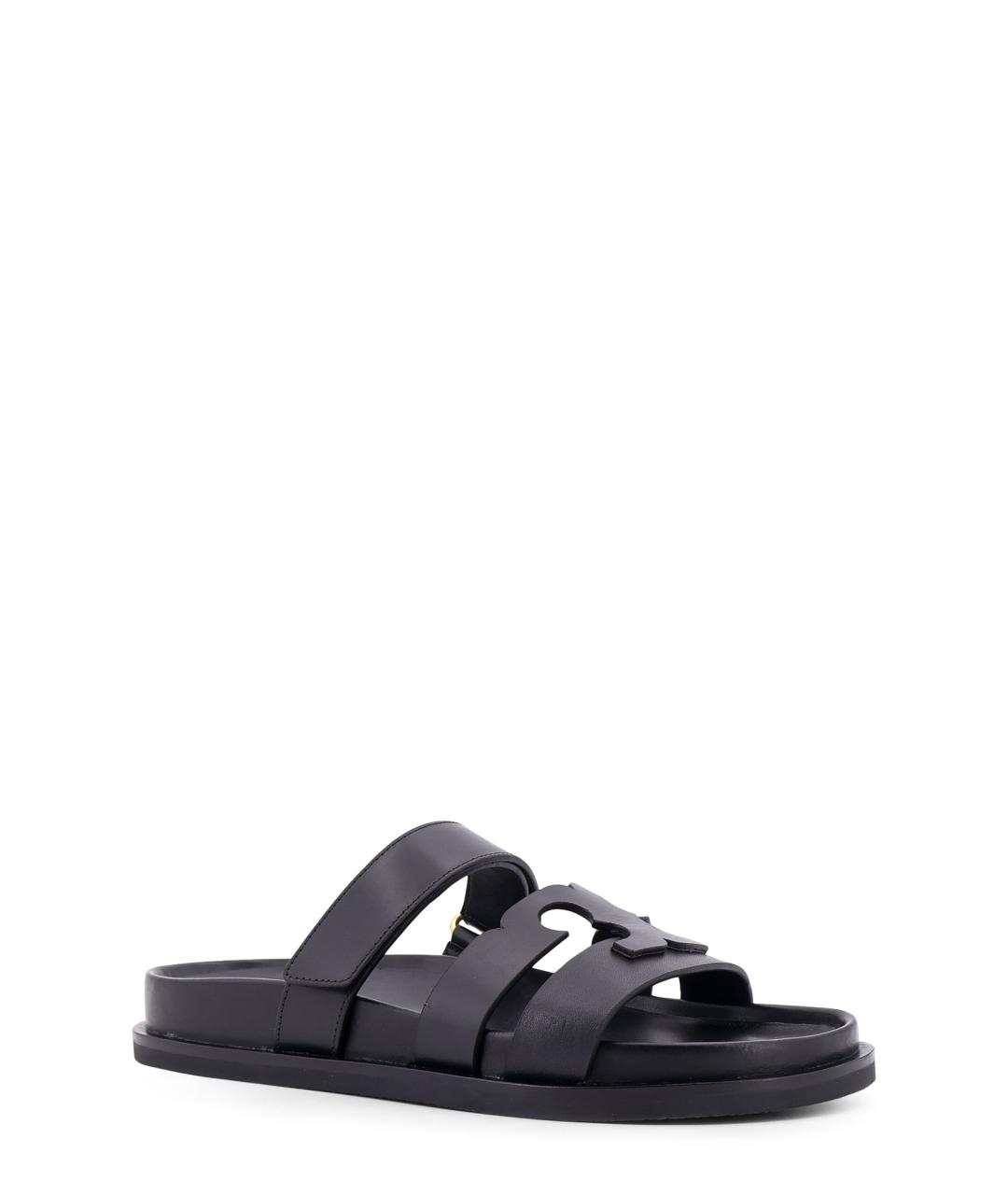 TORY BURCH Черные кожаные сандалии, фото 2