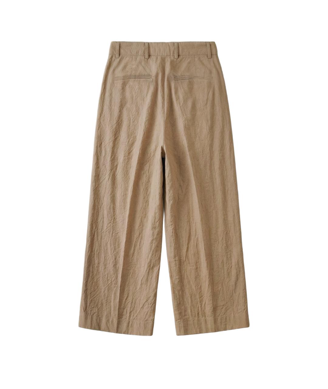 SOEUR Бежевые хлопко-эластановые прямые брюки, фото 2