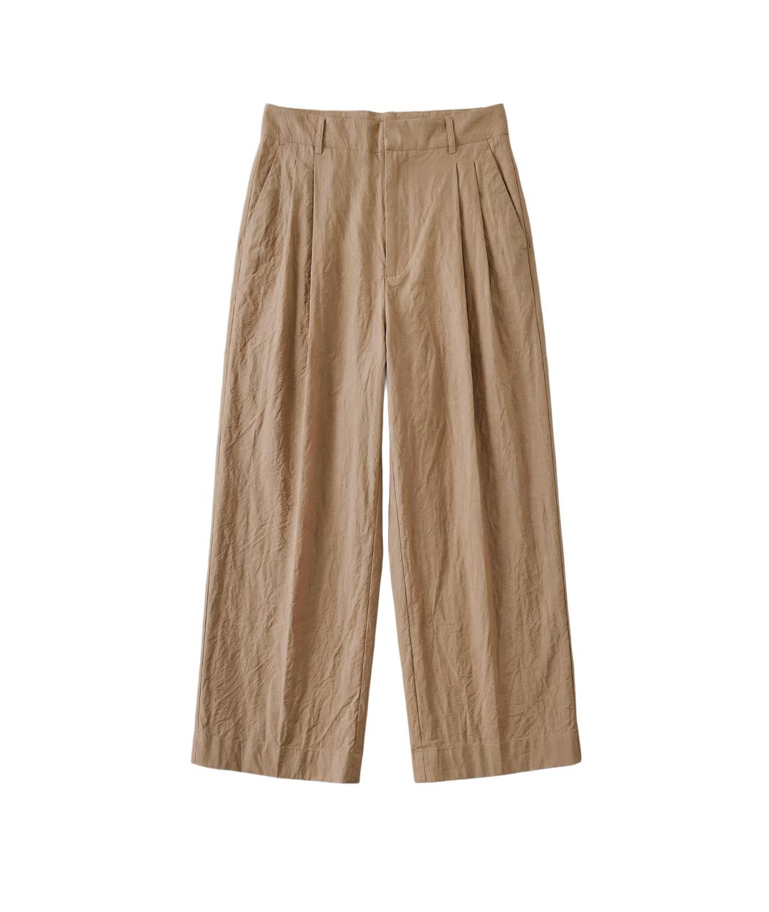 SOEUR Бежевые хлопко-эластановые прямые брюки, фото 1