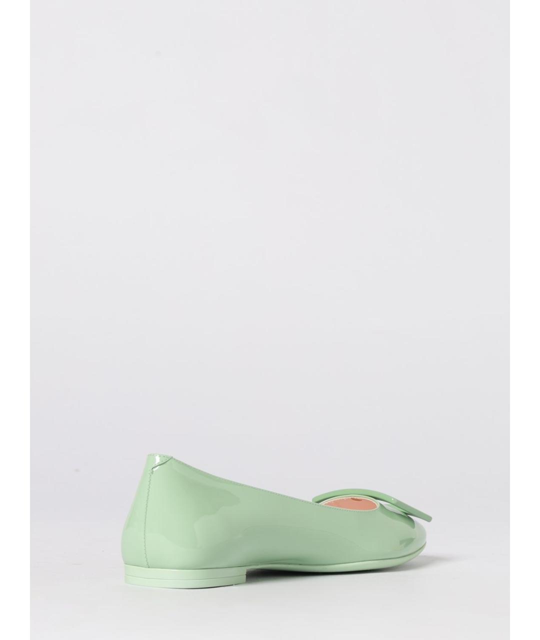 ROGER VIVIER Зеленые кожаные балетки, фото 3