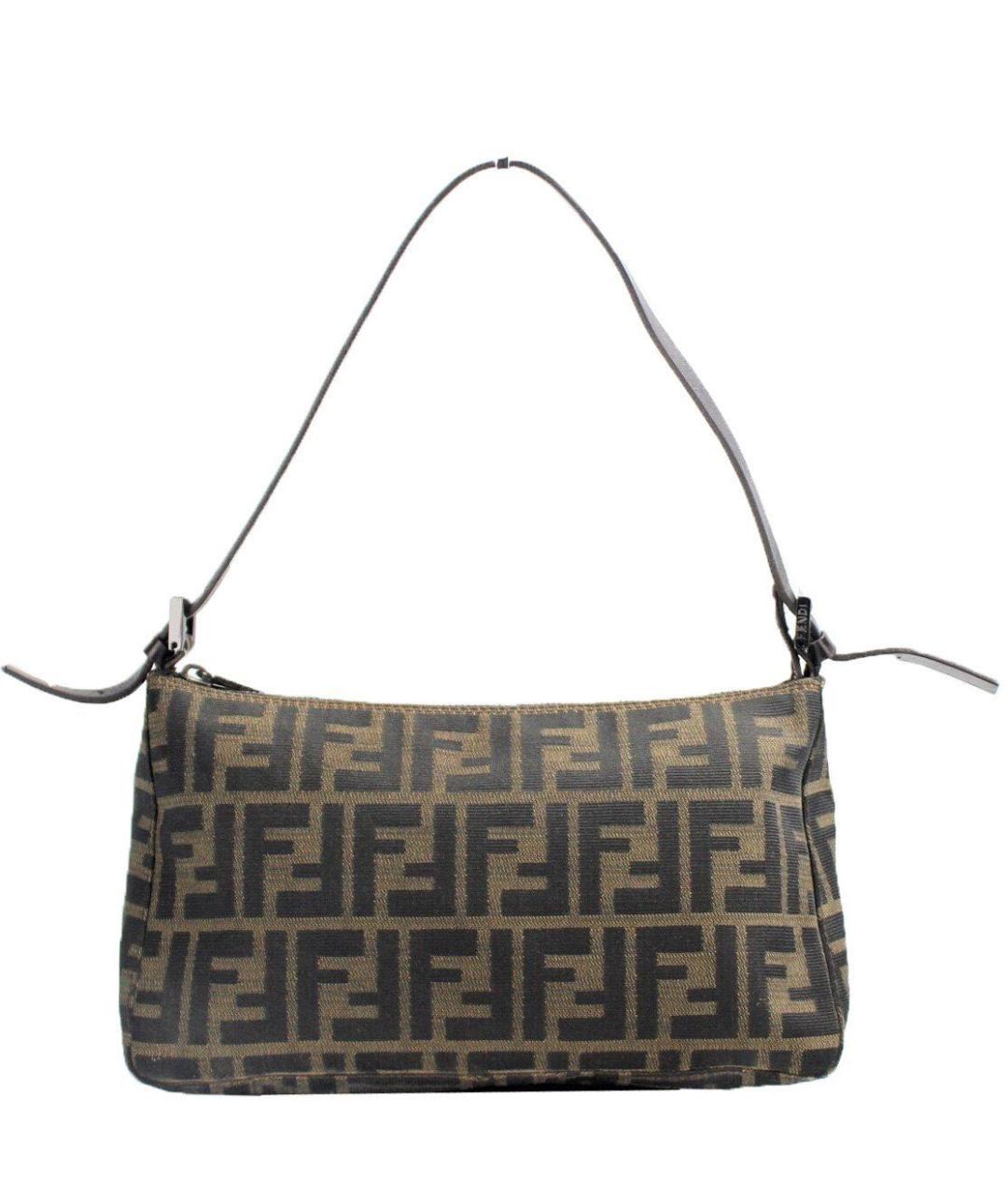 FENDI Коричневая сумка с короткими ручками, фото 9