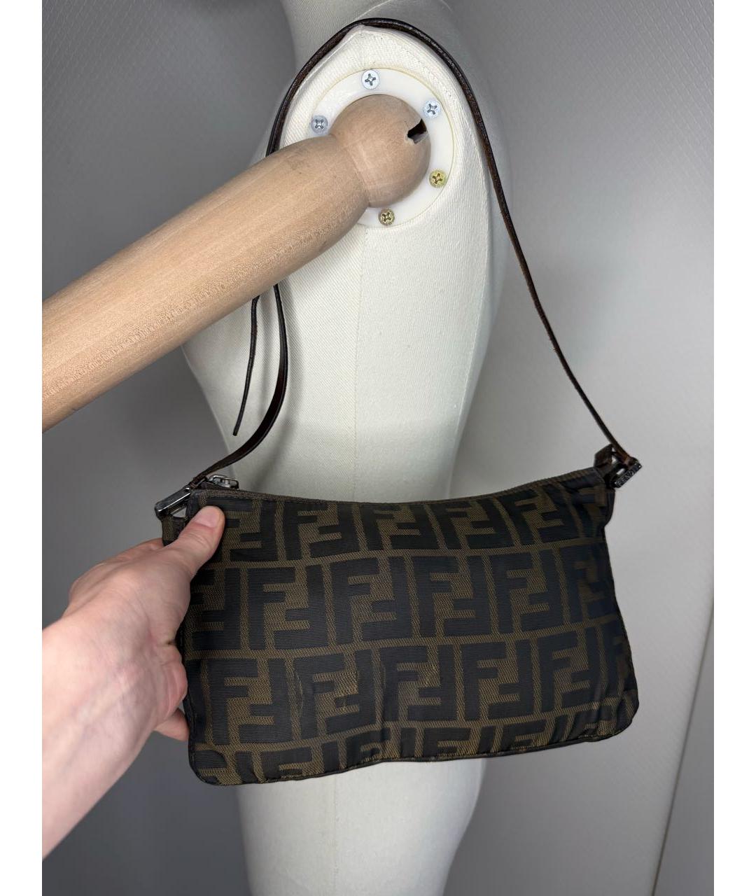 FENDI Коричневая сумка с короткими ручками, фото 8