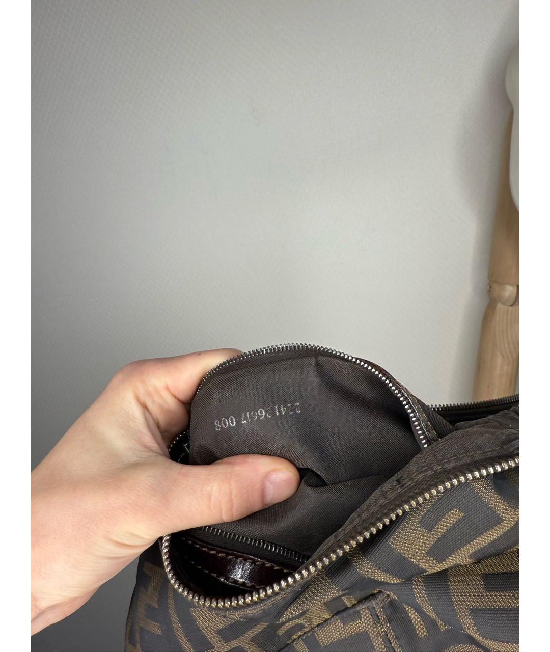 FENDI Коричневая сумка с короткими ручками, фото 4