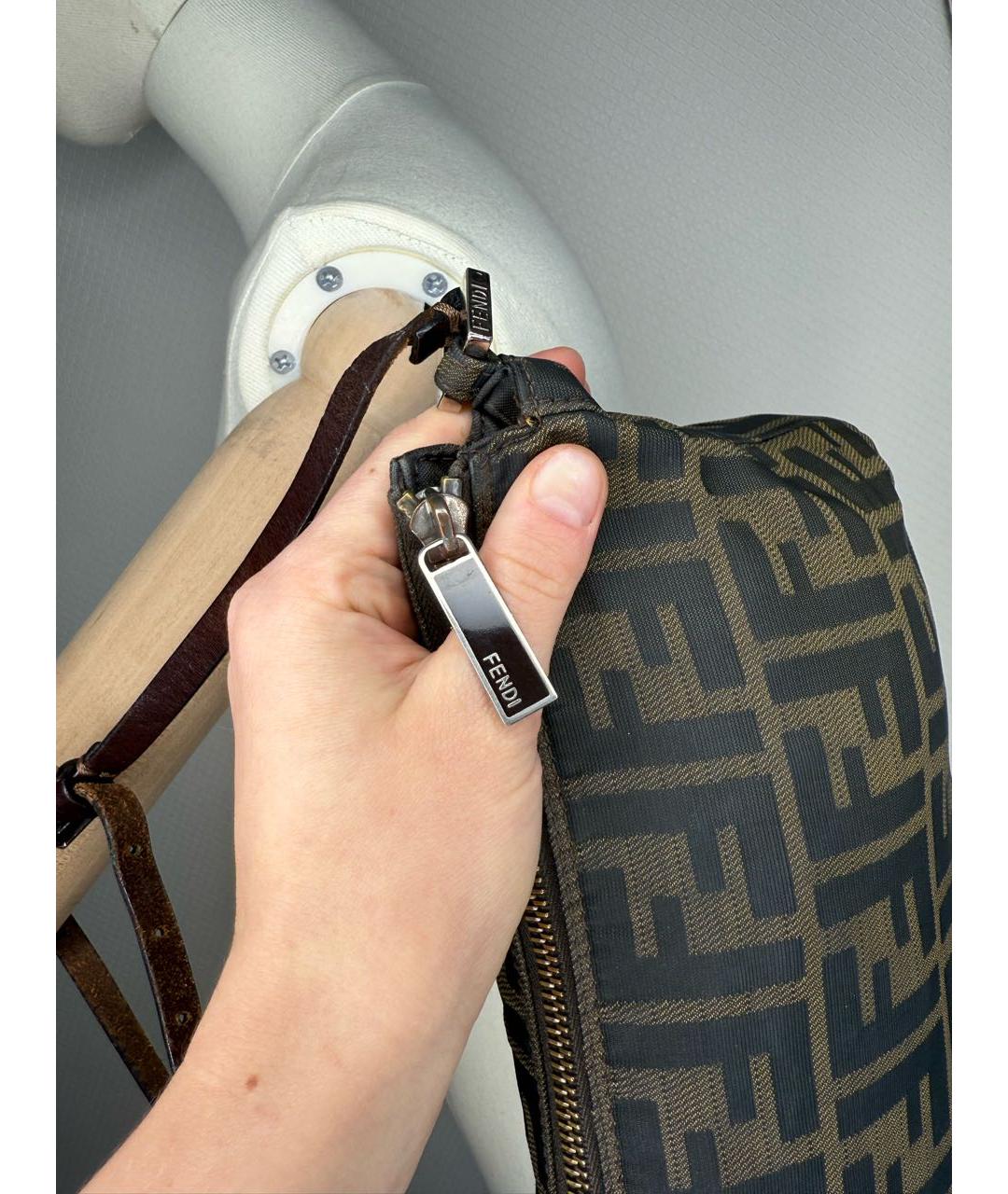 FENDI Коричневая сумка с короткими ручками, фото 7