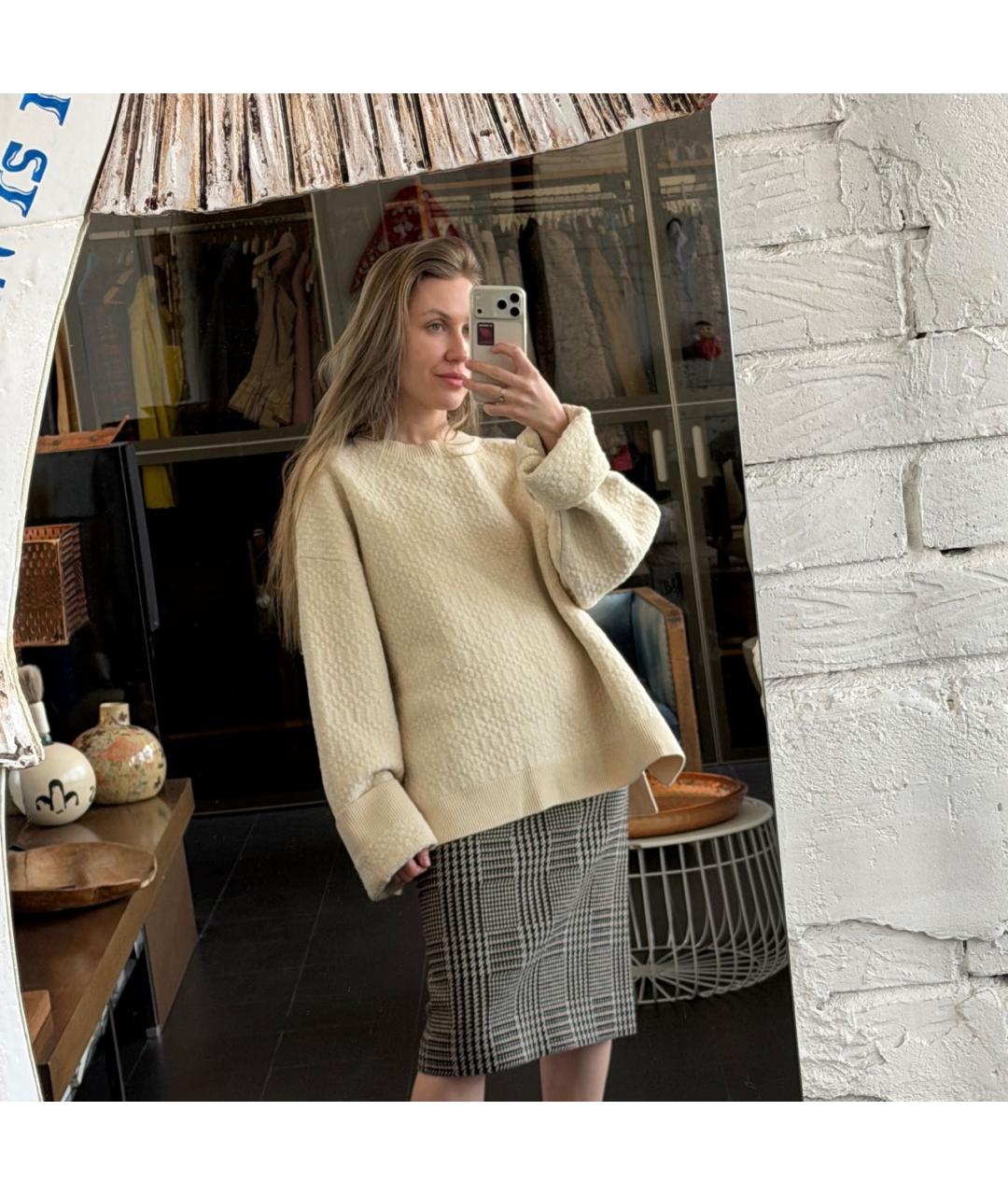 BALENCIAGA Коричневая шерстяная юбка миди, фото 6