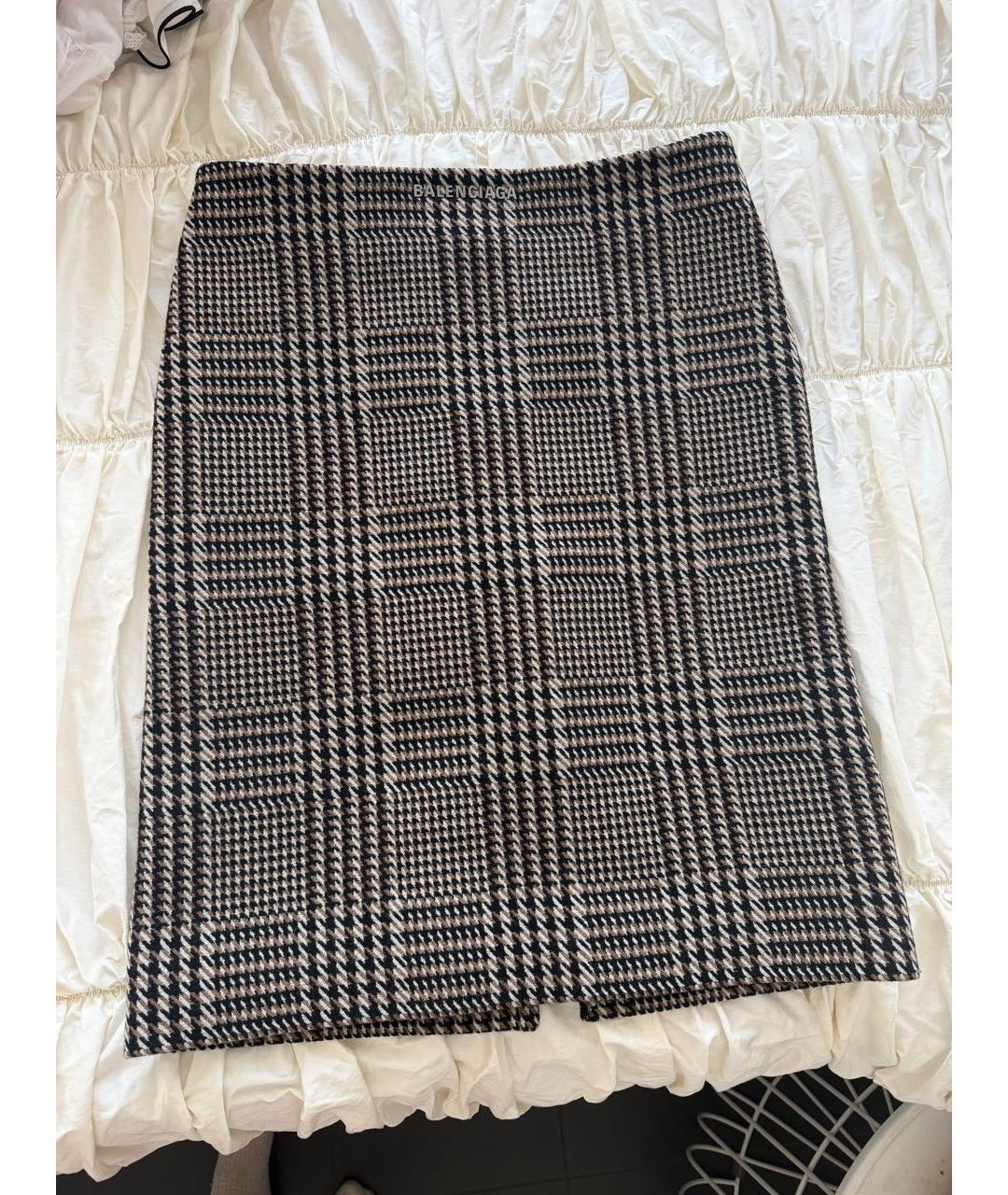 BALENCIAGA Коричневая шерстяная юбка миди, фото 7