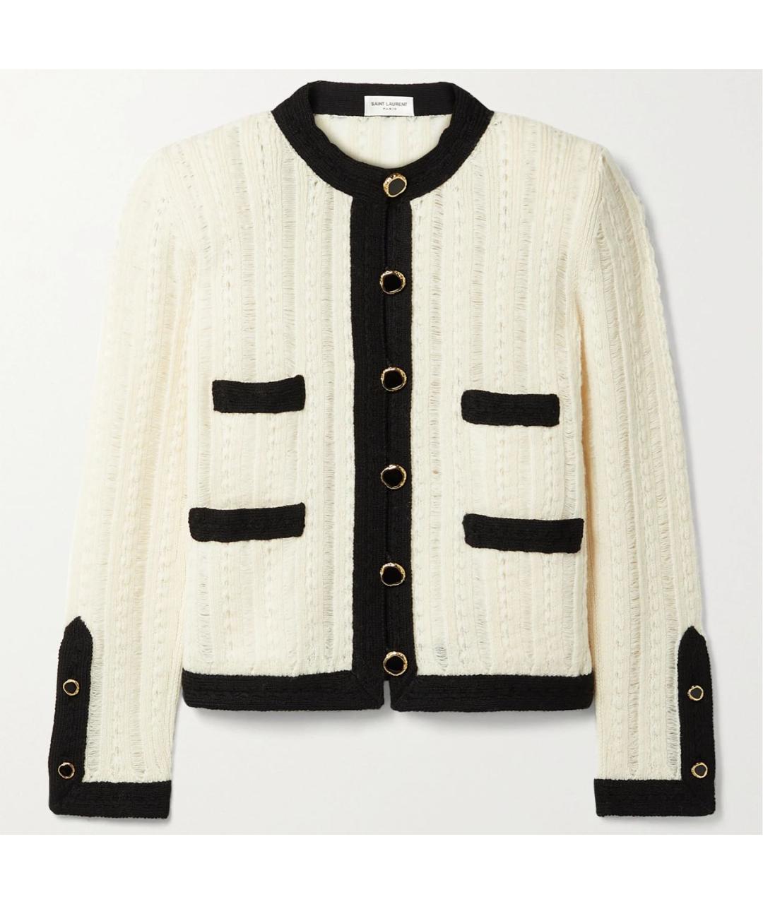 SAINT LAURENT Бежевый шерстяной жакет/пиджак, фото 6