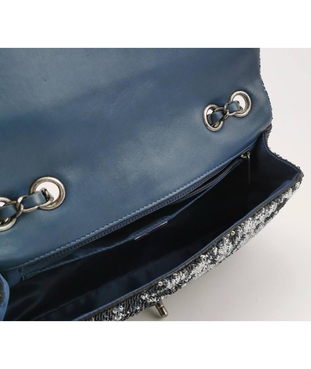 CHANEL Темно-синяя кожаная сумка через плечо, фото 6