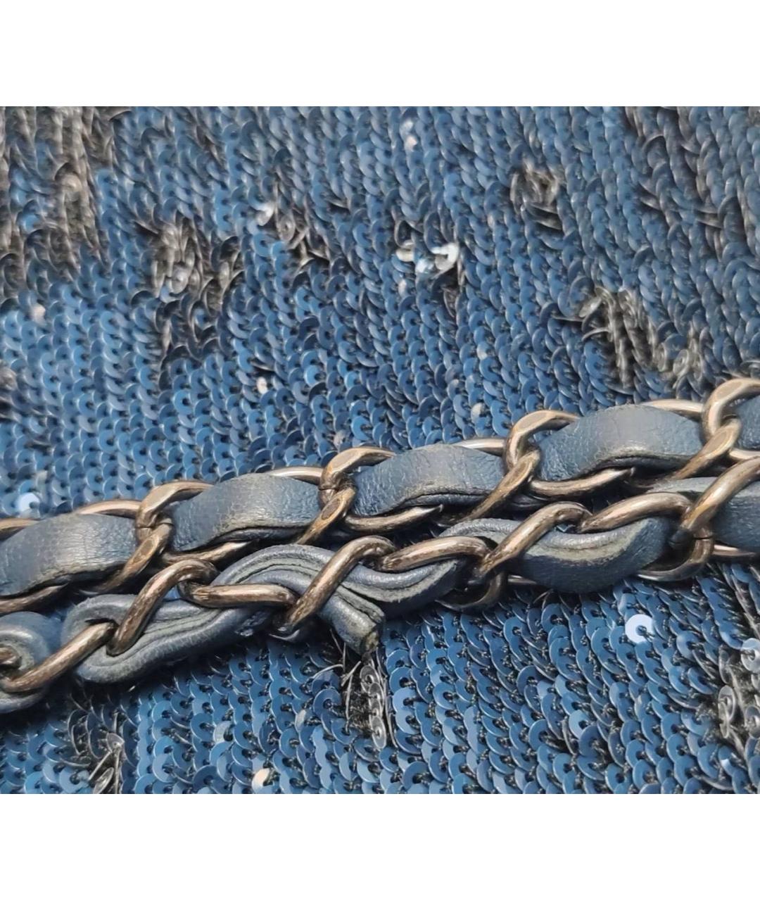 CHANEL Темно-синяя кожаная сумка через плечо, фото 8