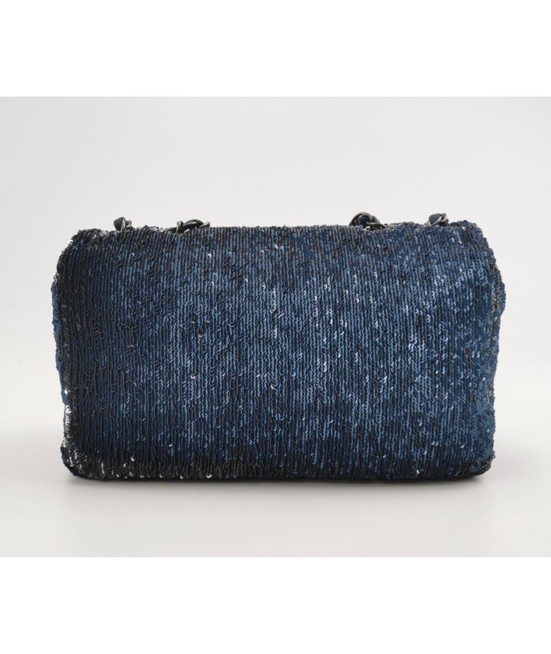 CHANEL Темно-синяя кожаная сумка через плечо, фото 3