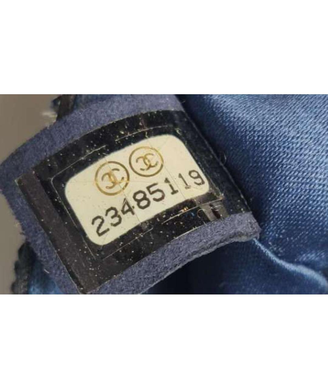 CHANEL Темно-синяя кожаная сумка через плечо, фото 5