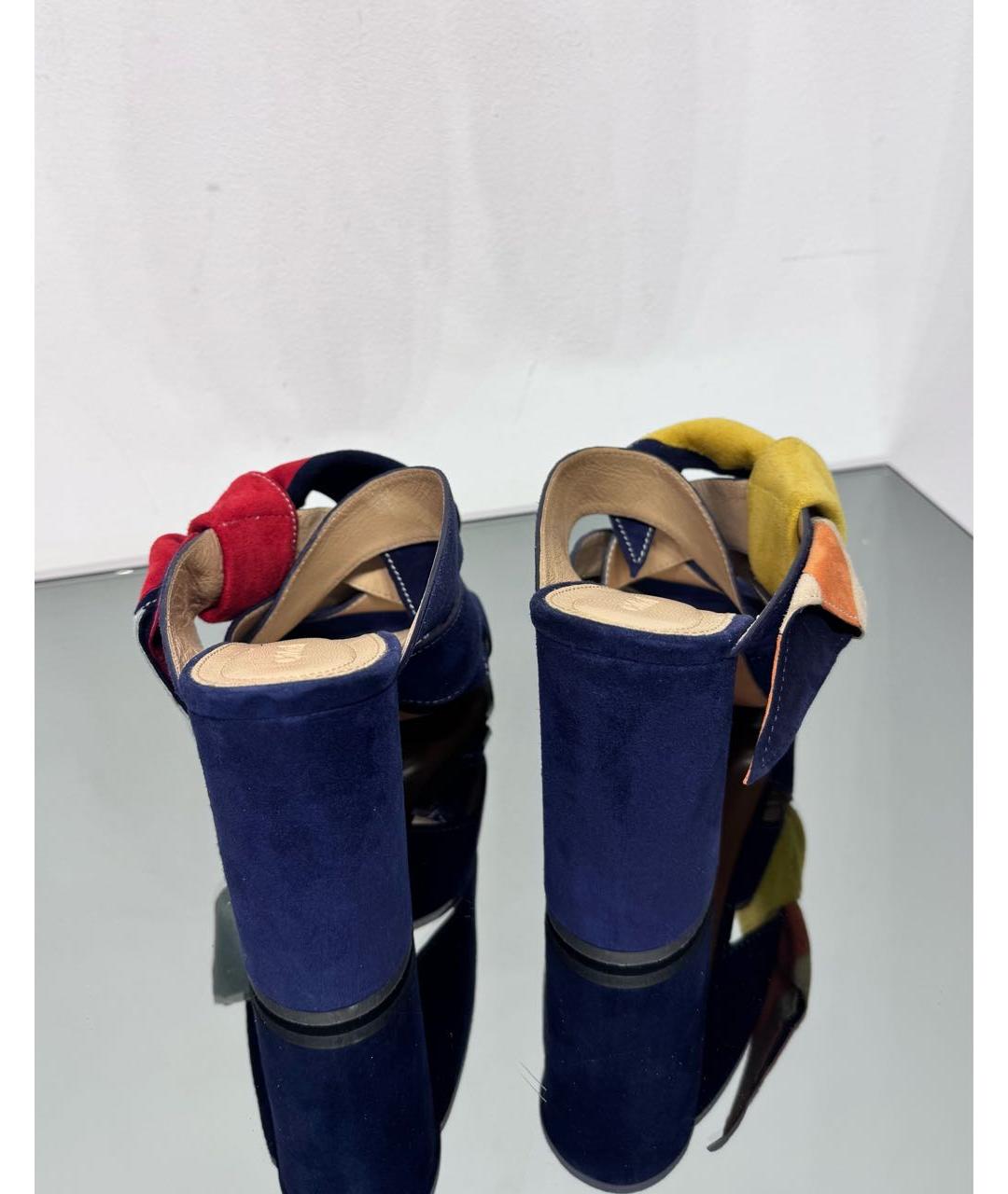 CHLOE Темно-синие замшевые босоножки, фото 3