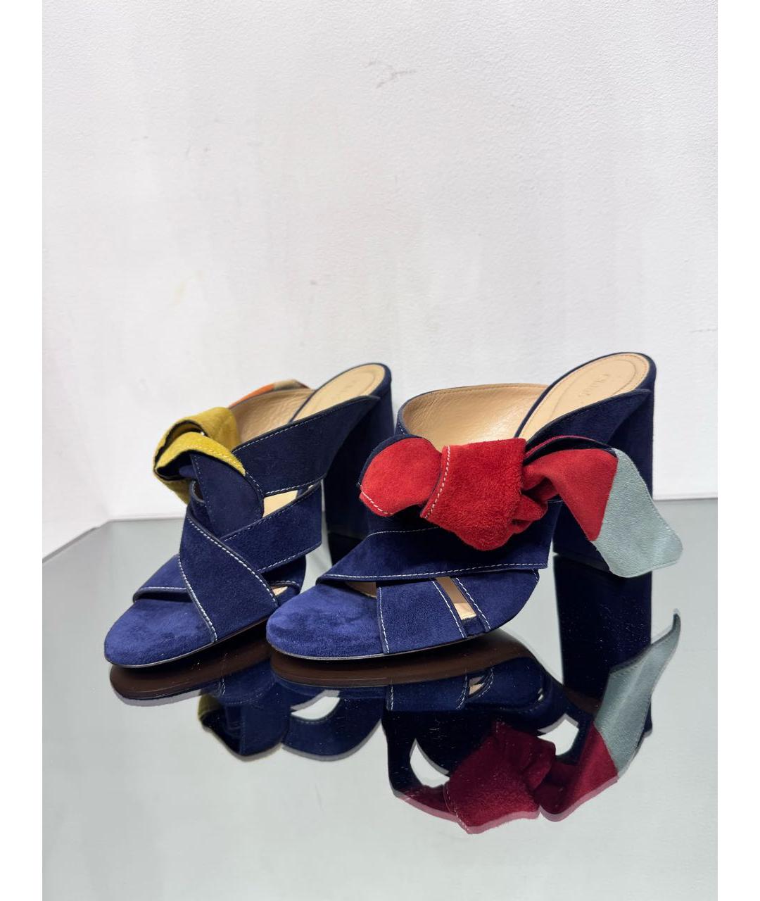 CHLOE Темно-синие замшевые босоножки, фото 4
