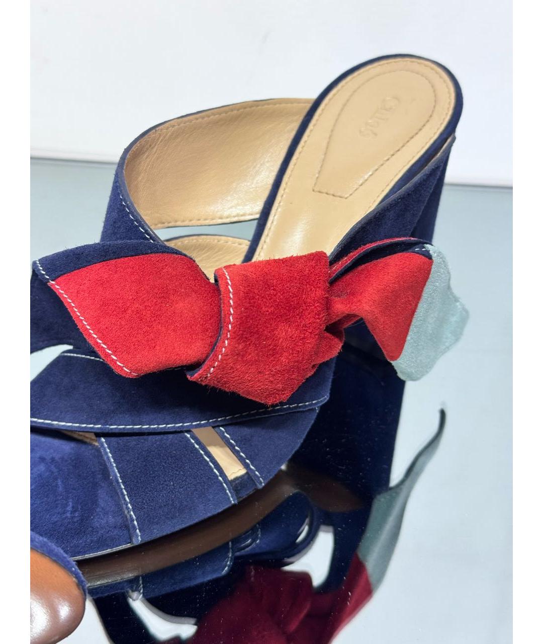 CHLOE Темно-синие замшевые босоножки, фото 8