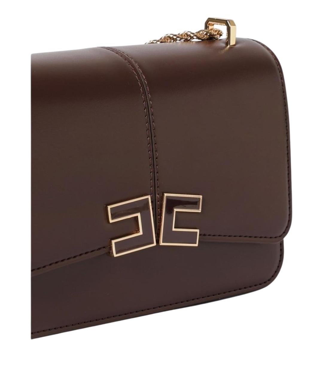 ELISABETTA FRANCHI Коричневая сумка через плечо из искусственной кожи, фото 3