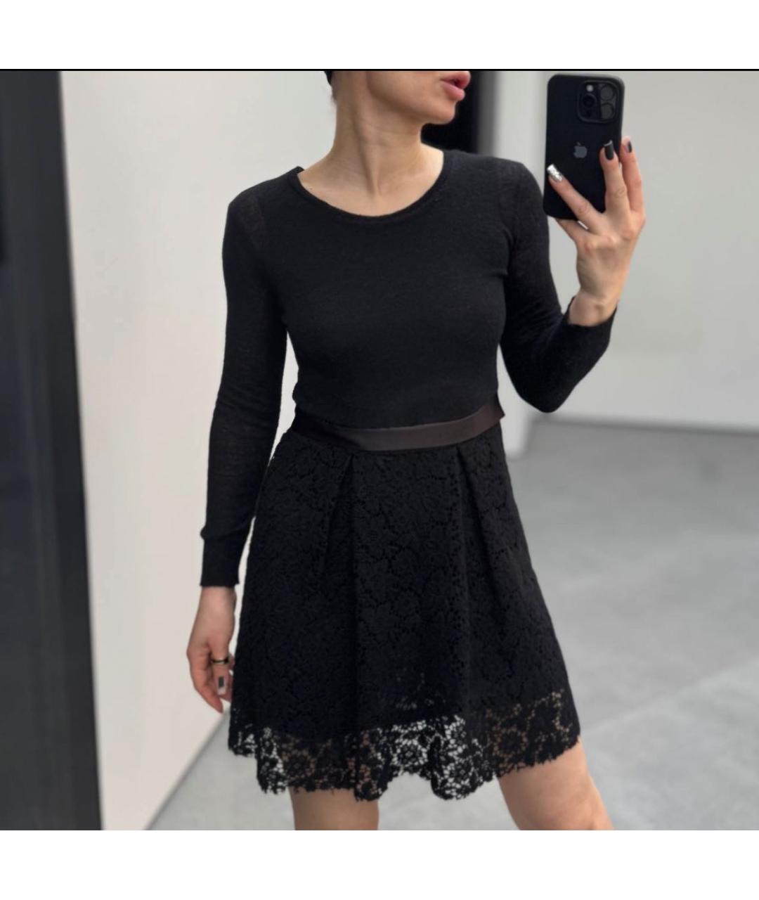 ERMANNO SCERVINO Черное шерстяное повседневное платье, фото 3