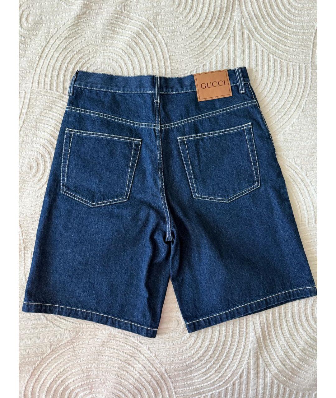 GUCCI Синие хлопковые шорты, фото 2