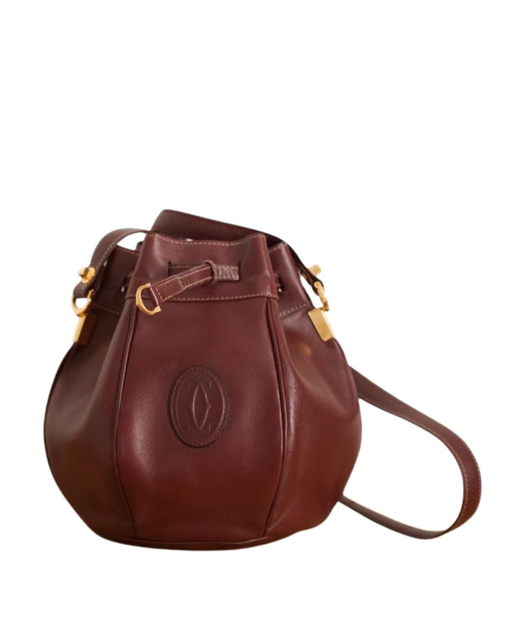 CARTIER Бордовая кожаная сумка через плечо, фото 1