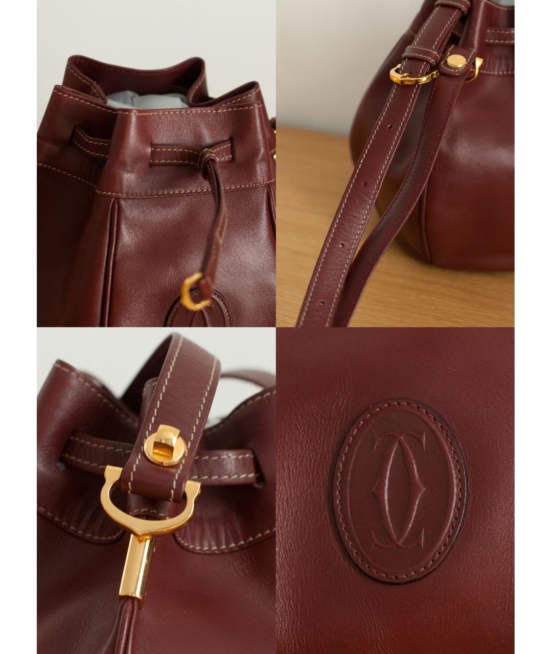 CARTIER Бордовая кожаная сумка через плечо, фото 7