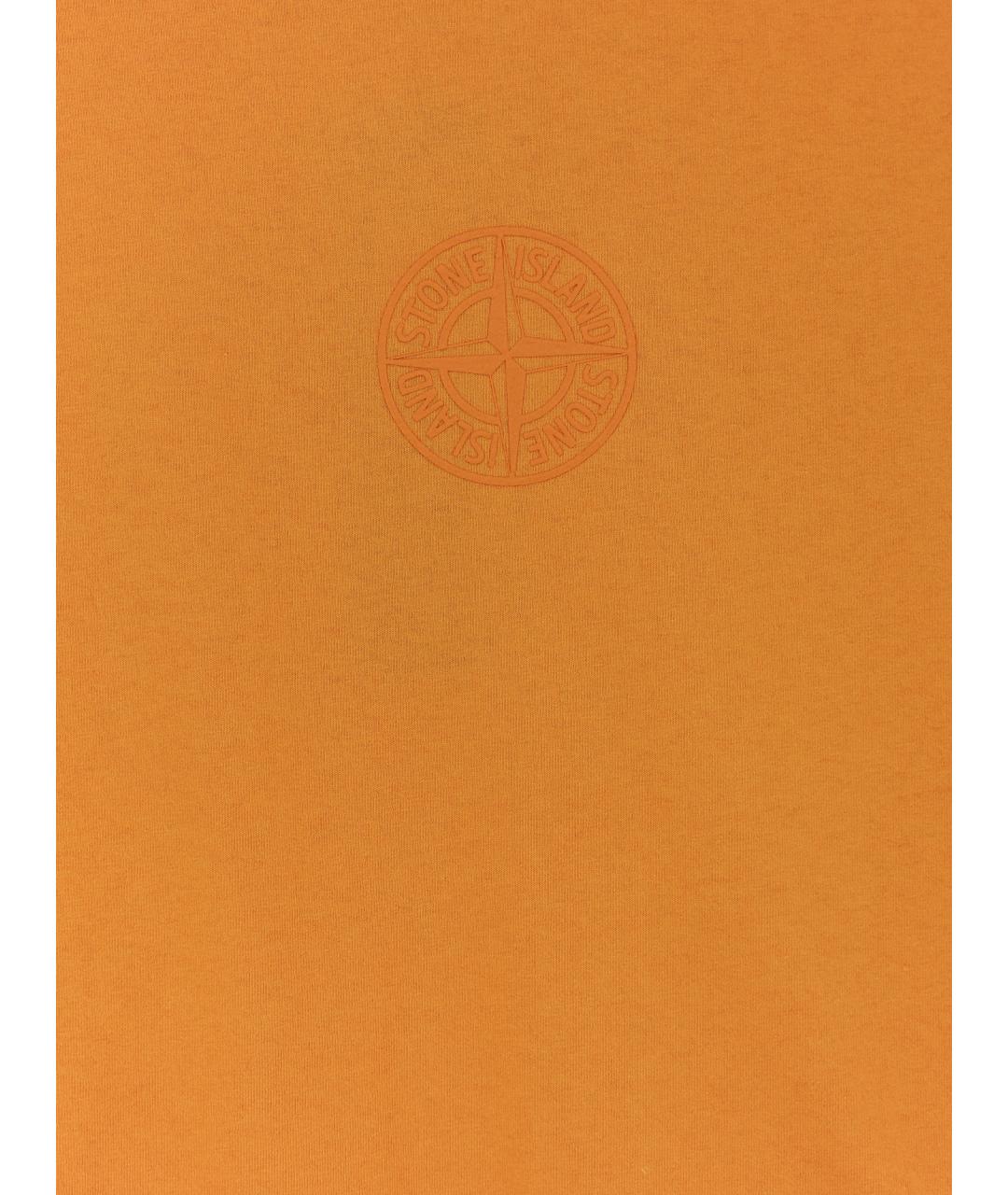 STONE ISLAND Оранжевая хлопковая футболка, фото 3