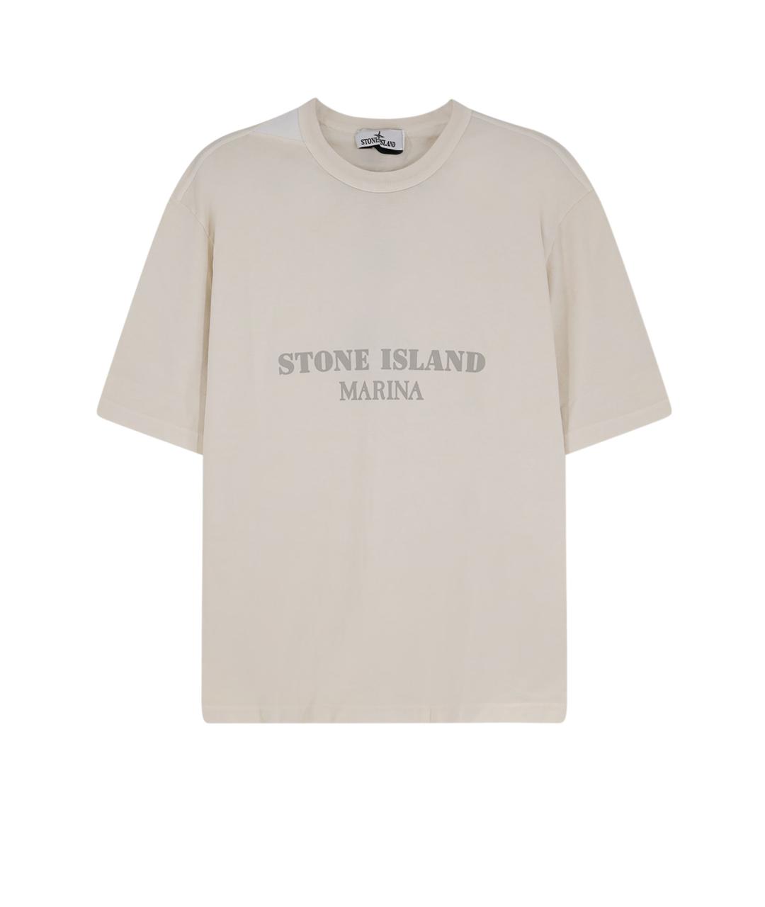 STONE ISLAND Белая хлопковая футболка, фото 1