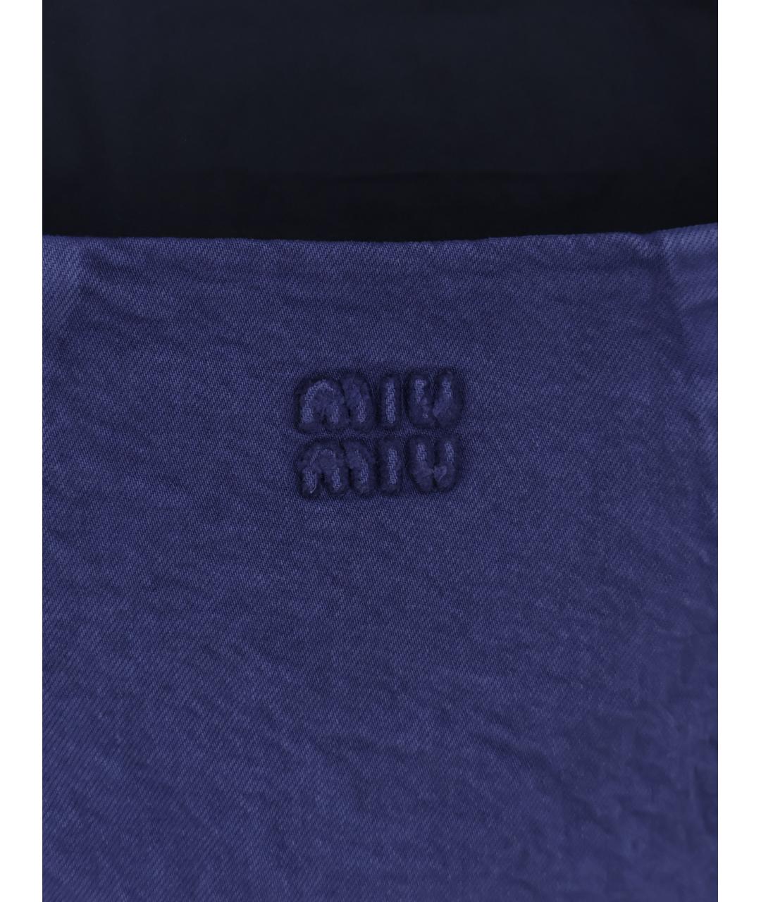 MIU MIU Синее хлопковое повседневное платье, фото 3